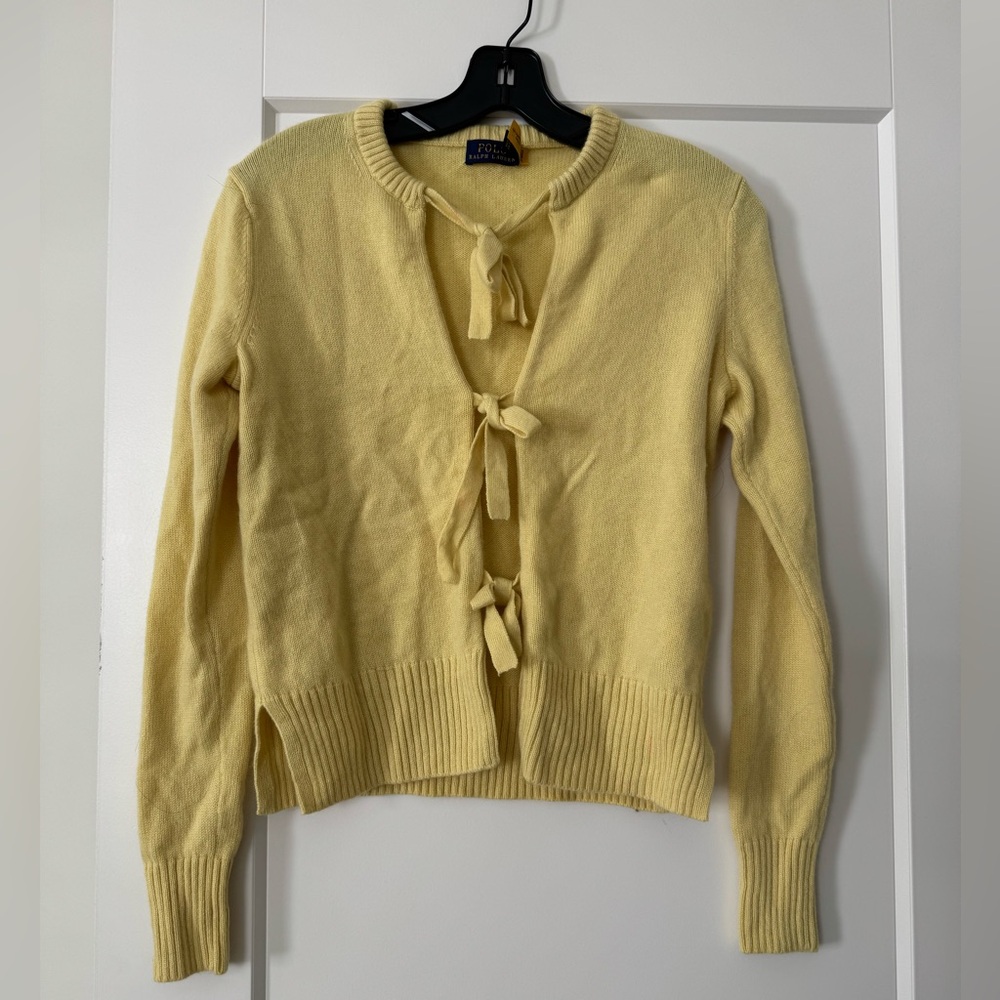 Polo Ralph Lauren Yellow Wool-Cashmere Bow Sweater